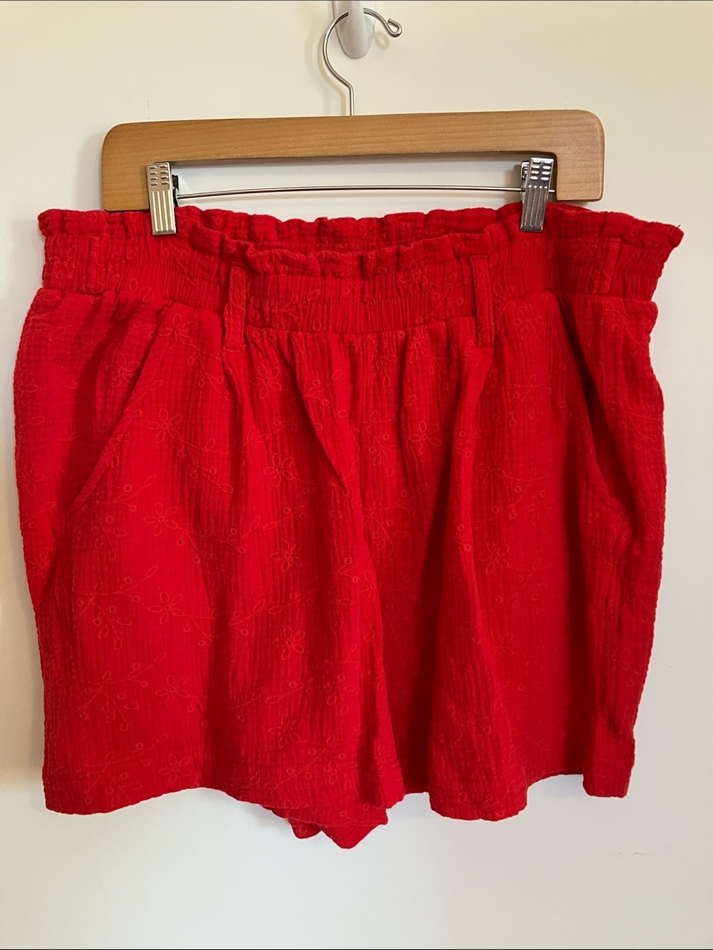 Knox Rose Red High-Waist Paperbag Shorts